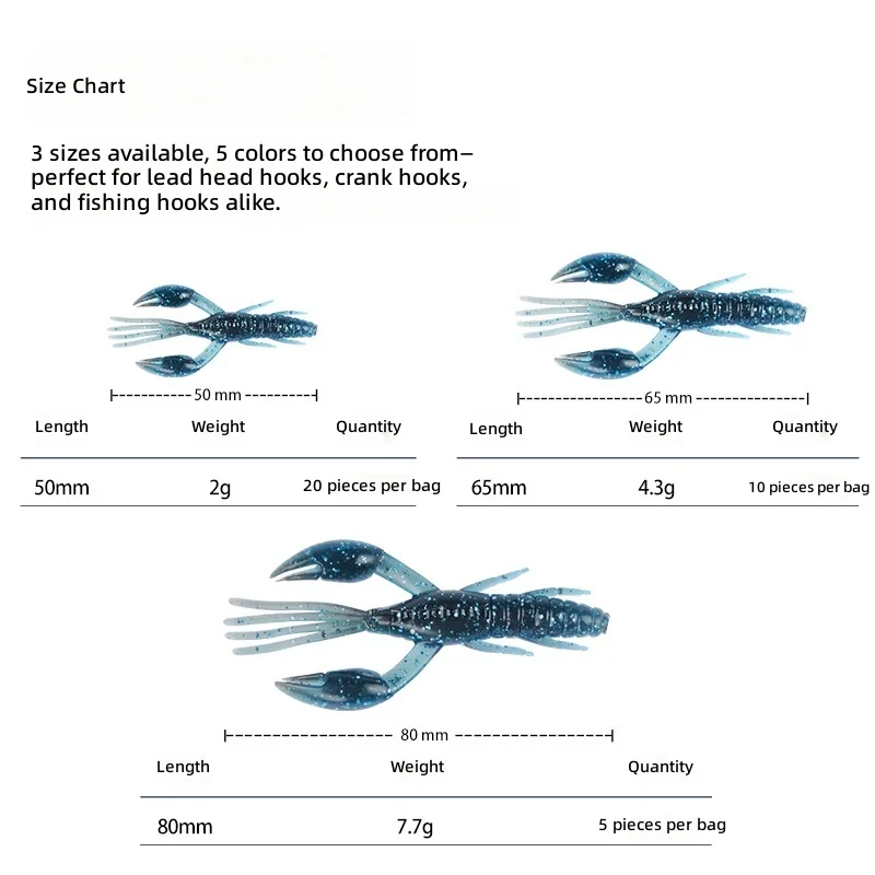 CHEERY 5cm/6.5cm/8cm Shrimp Soft Lure Artificial Fishing Bait ABS Pencil Lure - view 13