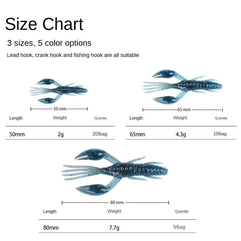 CHEERY 5cm/6.5cm/8cm Shrimp Soft Lure Artificial Fishing Bait ABS Pencil Lure - view 4