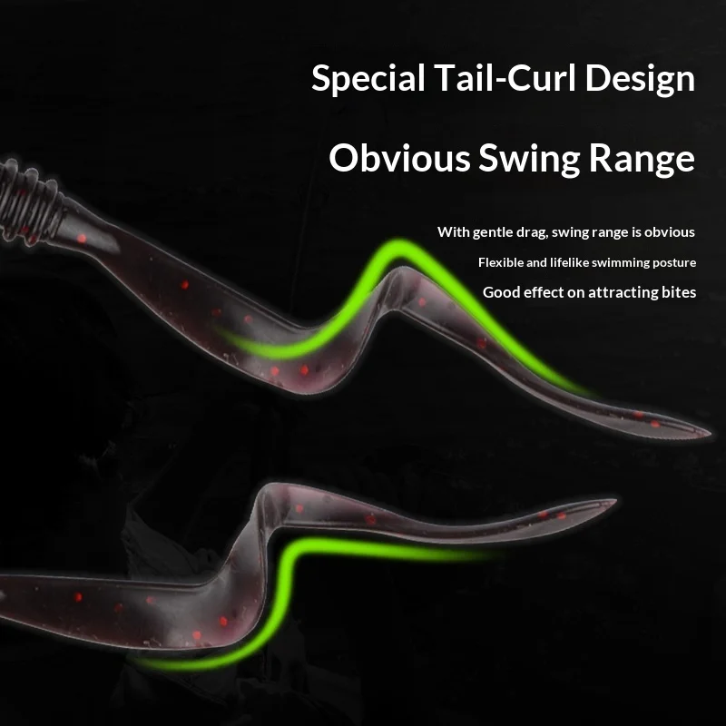 CHEERY Curly Tail Soft Worm Fishing Bait 5 cm /7.5 cm Plastic ABS Pencil Lure - view 5