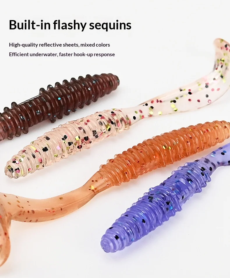 CHEERY Curly Tail Soft Worm Fishing Bait 5 cm /7.5 cm Plastic ABS Pencil Lure - view 10