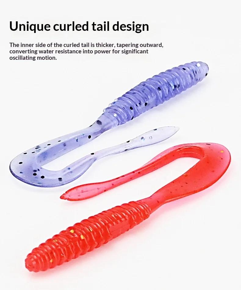 CHEERY Curly Tail Soft Worm Fishing Bait 5 cm /7.5 cm Plastic ABS Pencil Lure - view 15