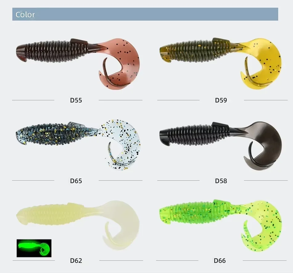 CHEERY Bite Trigger Curly Tail Soft Worm Fishing Bait Lure for ABS Pencil Lure - view 2