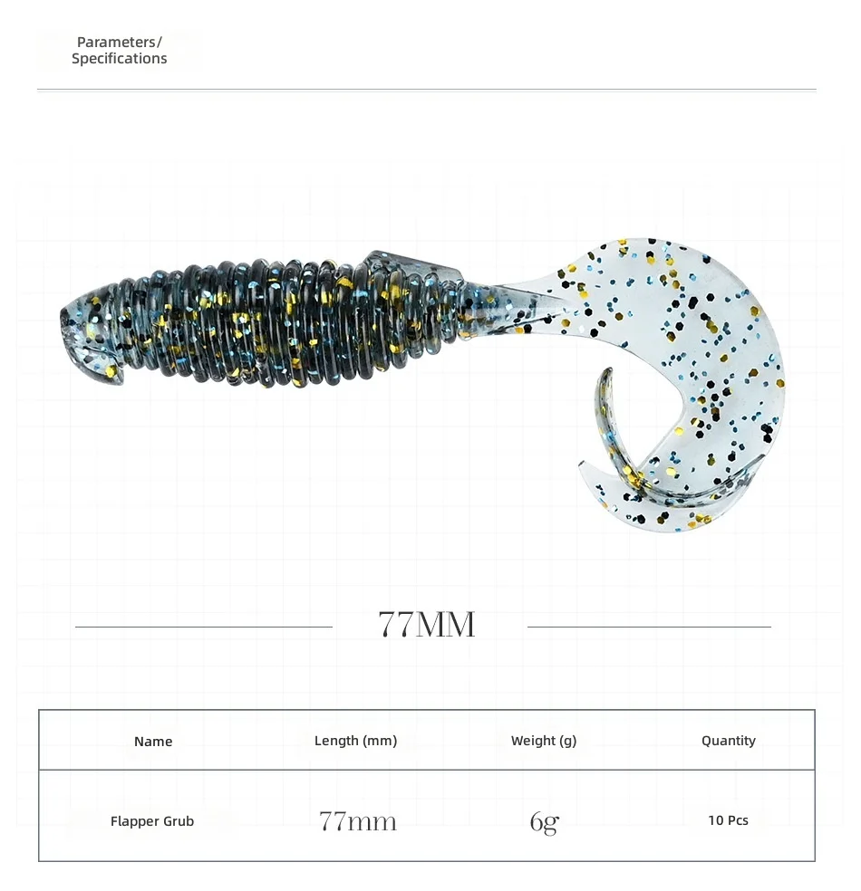 CHEERY Bite Trigger Curly Tail Soft Worm Fishing Bait Lure for ABS Pencil Lure - view 7