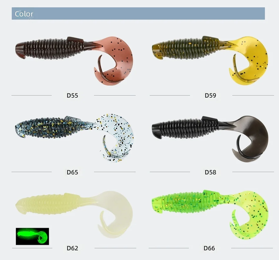 CHEERY Bite Trigger Curly Tail Soft Worm Fishing Bait Lure for ABS Pencil Lure - view 8