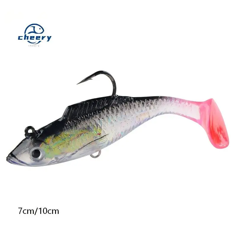 CHEERY 7/10CM T Fishing Bait Soft Swimbait Hooks Plastic Lure,
