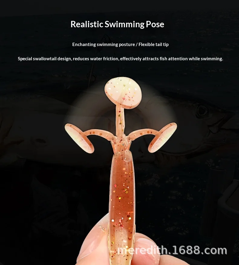 CHEERY 55MM/2.3G Paddle Tail Soft Worm Fishing Bait Plastic Lure ABS Pencil Lure - view 8