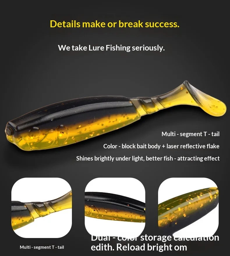 CHEERY 55MM/2.3G Paddle Tail Soft Worm Fishing Bait Plastic Lure ABS Pencil Lure - view 10