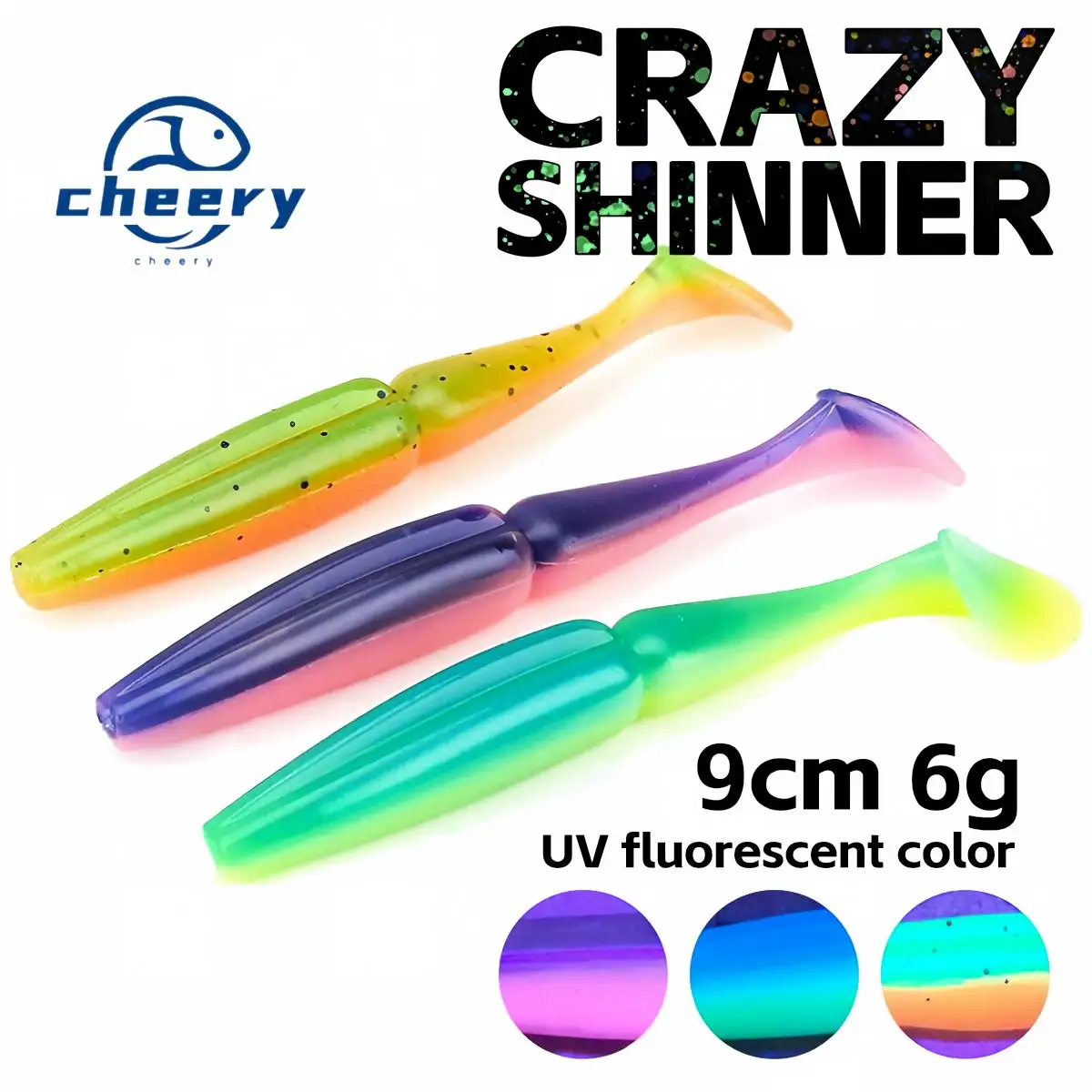CHEERY Paddle Tail Soft Lure Fishing Bait for Bass Pond Saltwater