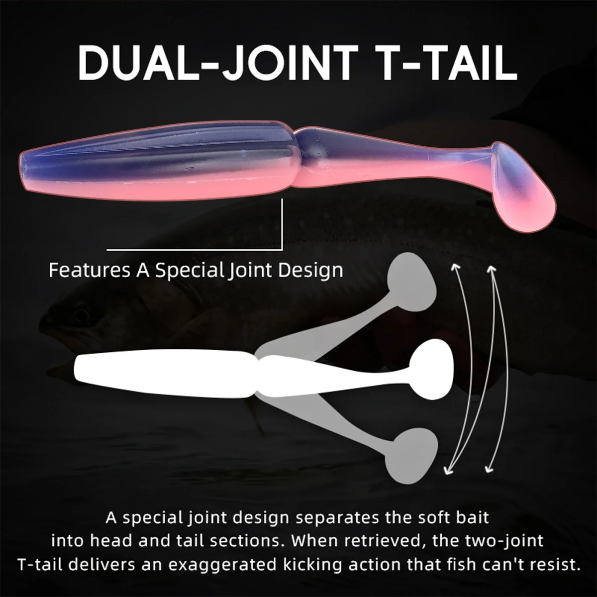 CHEERY Paddle Tail Soft Lure Fishing Bait for Bass Pond Saltwater ABS Pencil Lure - view 7
