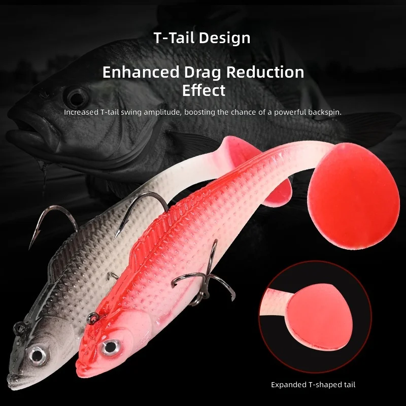 CHEERY T Tail Lead Jig Soft Swimbait 10CM 12CM Plastic Lure for ABS Pencil Lure - view 2