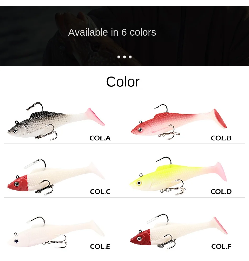 CHEERY T Tail Lead Jig Soft Swimbait 10CM 12CM Plastic Lure for ABS Pencil Lure - view 6