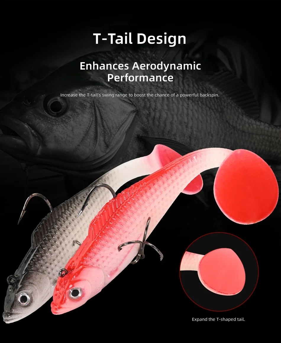 CHEERY T Tail Lead Jig Soft Swimbait 10CM 12CM Plastic Lure for ABS Pencil Lure - view 8