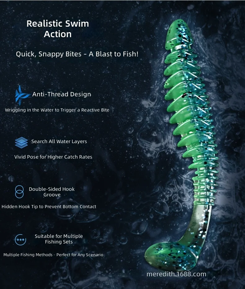 CHEERY 6.5CM/8CM Paddle Tail Soft Lure Worm, for Bass 、 、 、 Pond ABS Pencil Lure - view 9