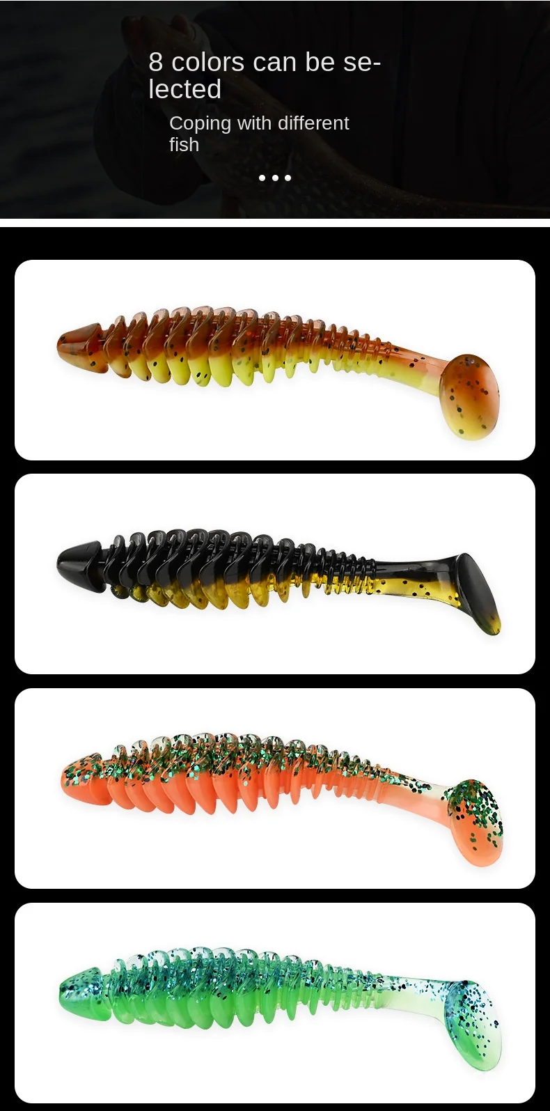 CHEERY 6.5CM/8CM Paddle Tail Soft Lure Worm, for Bass 、 、 、 Pond ABS Pencil Lure - view 11