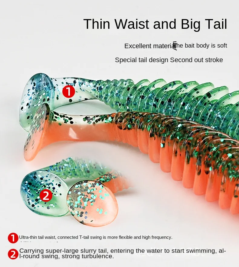 CHEERY 6.5CM/8CM Paddle Tail Soft Lure Worm, for Bass 、 、 、 Pond ABS Pencil Lure - view 14