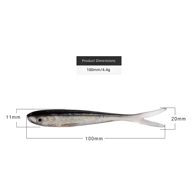 CHEERY Fork Tail Soft Lure Artificial Fishing Bait 10 cm, for Bass ABS Pencil Lure - view 4