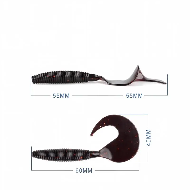 CHEERY Curly Tail Soft Lure Worm 9CM Artificial Fishing Bait ABS Pencil Lure - view 11