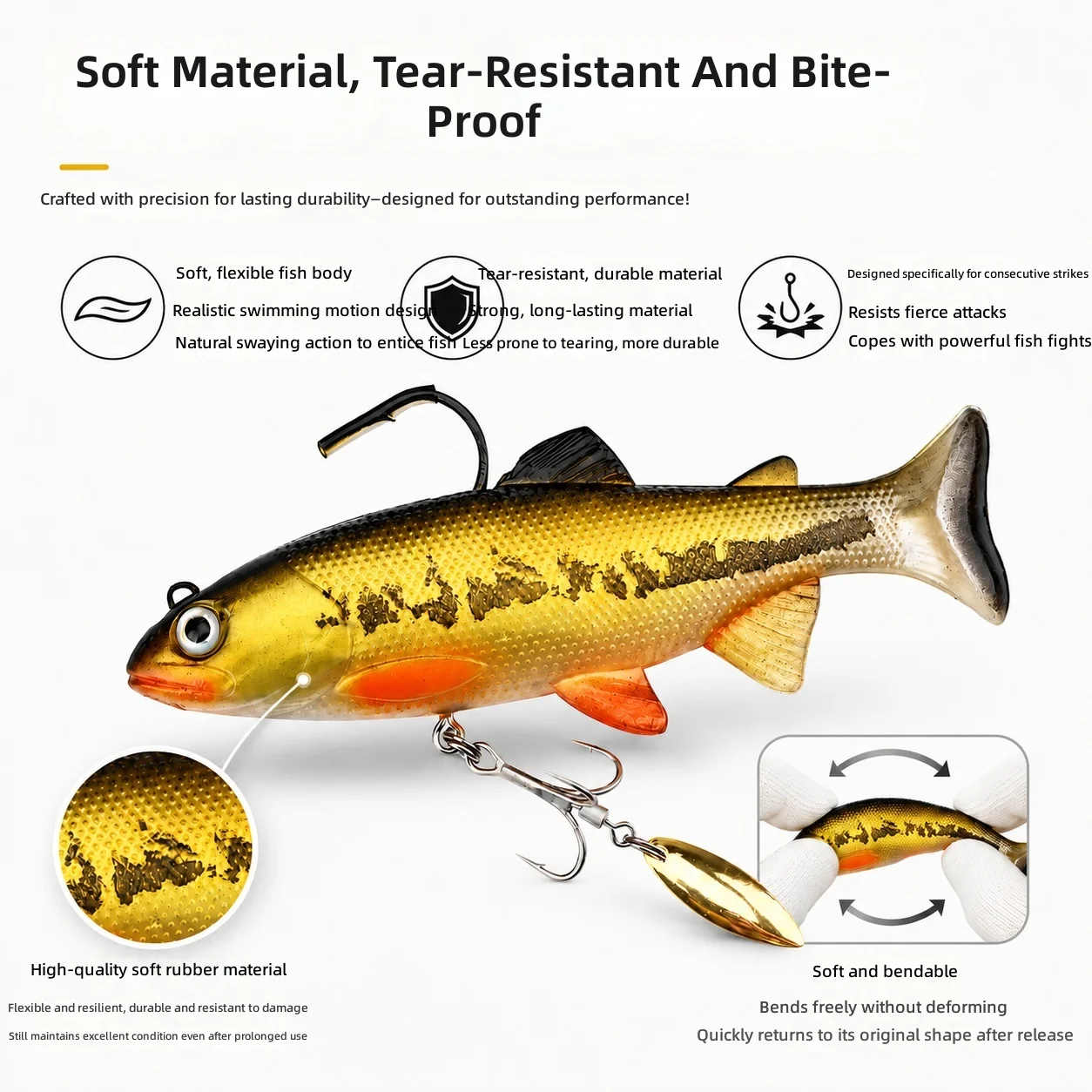 Cheery Lead Jig Soft Swimbait Hooks Fishing Bait 12/15CM for ABS Pencil Lure - view 1