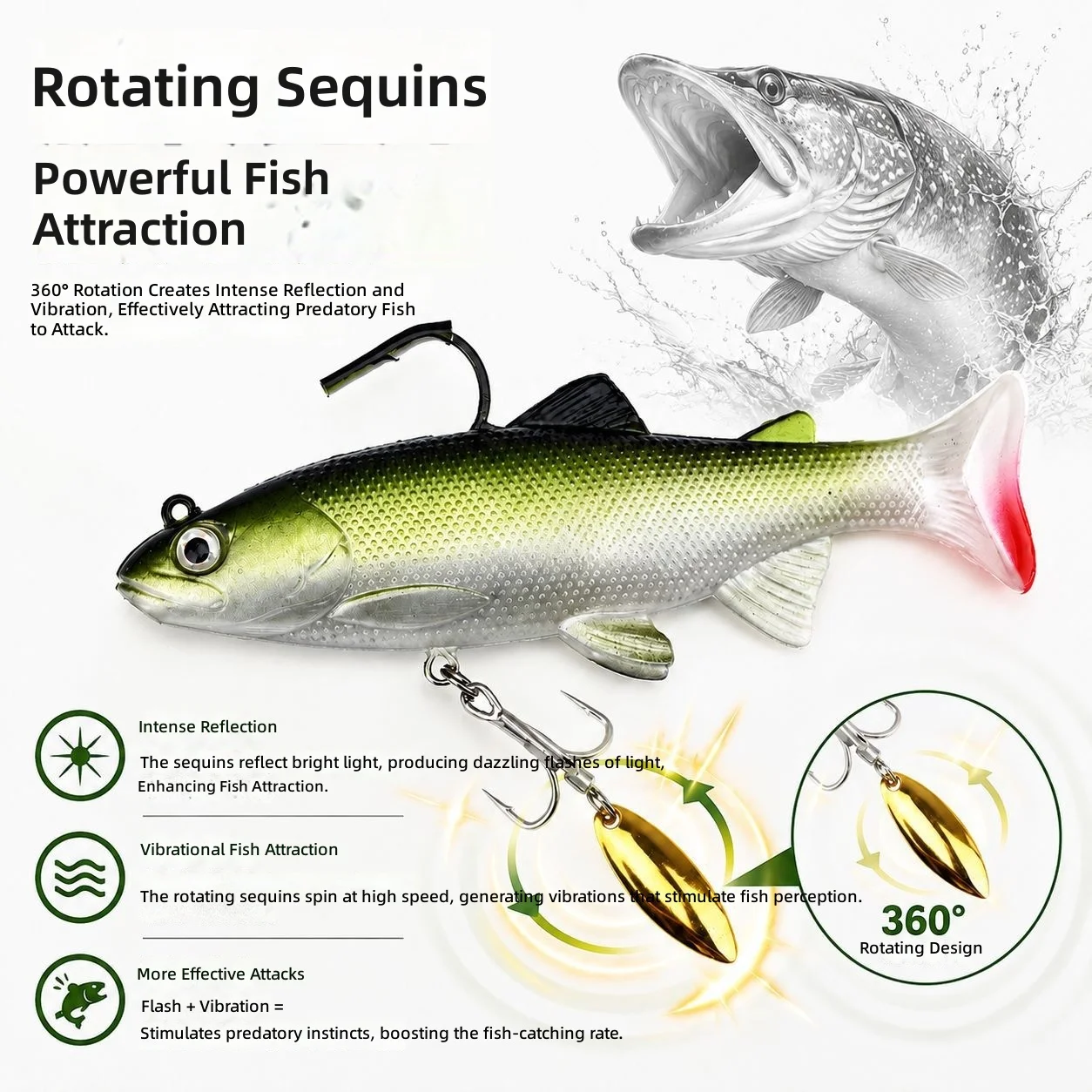 Cheery Lead Jig Soft Swimbait Hooks Fishing Bait 12/15CM for ABS Pencil Lure - view 2