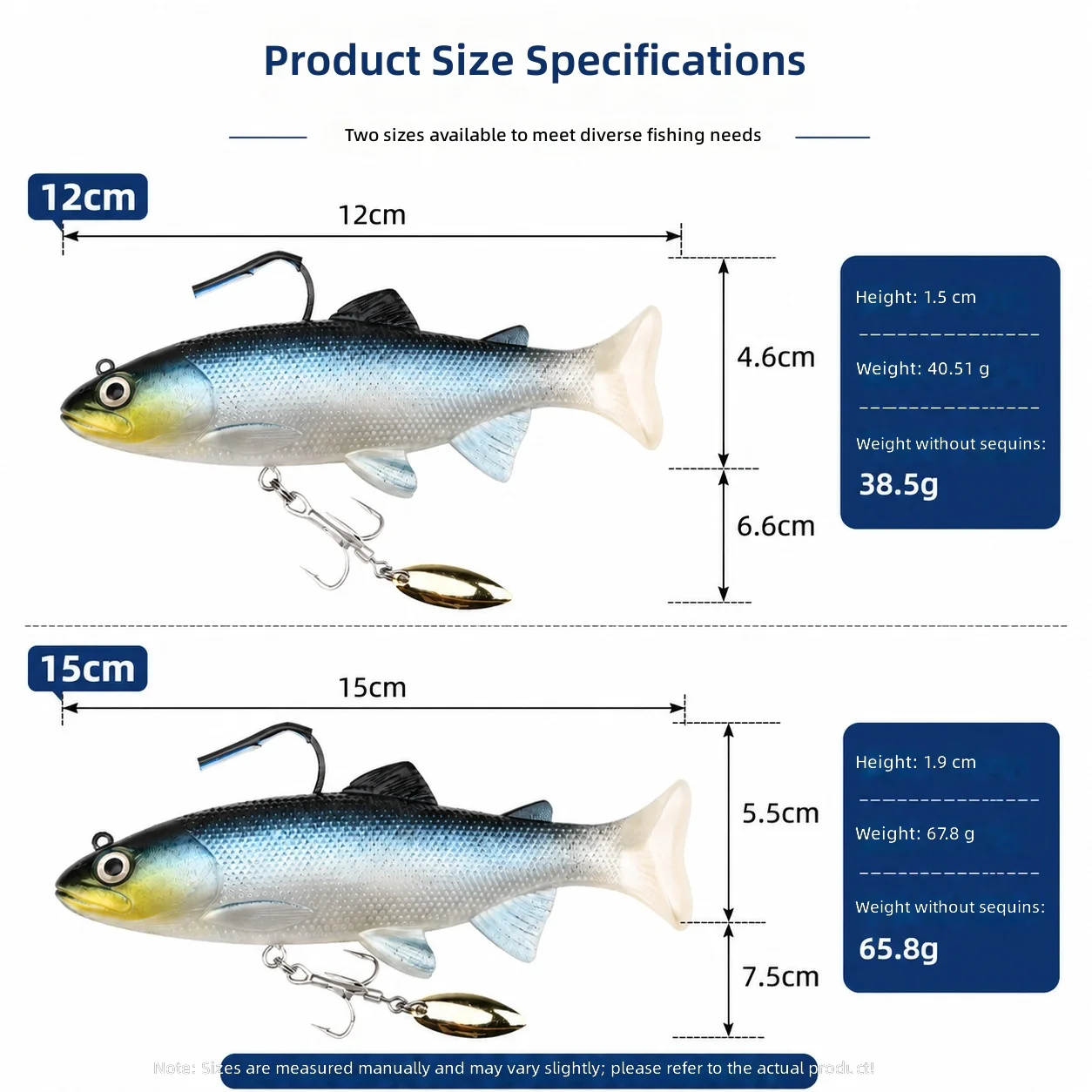 Cheery Lead Jig Soft Swimbait Hooks Fishing Bait 12/15CM for ABS Pencil Lure - view 5