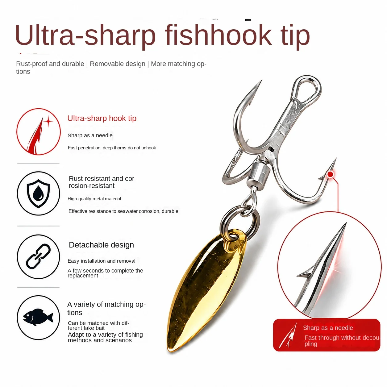 Cheery Lead Jig Soft Swimbait Hooks Fishing Bait 12/15CM for ABS Pencil Lure - view 6