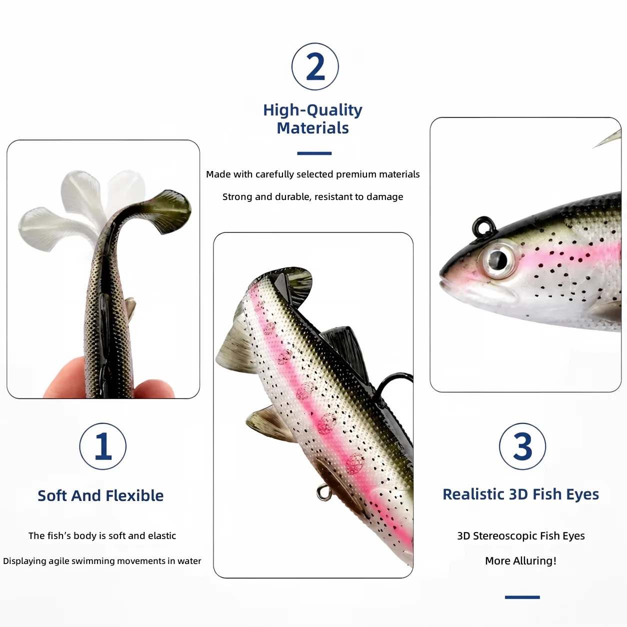 Cheery Lead Jig Soft Swimbait Hooks Fishing Bait 12/15CM for ABS Pencil Lure - view 9