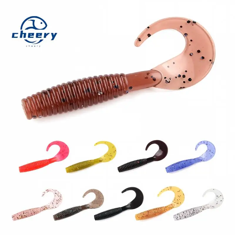CHEERY 5CM Curly Tail Soft Lure Worm Fishing Bait, for g ABS Pencil Lure - view 3