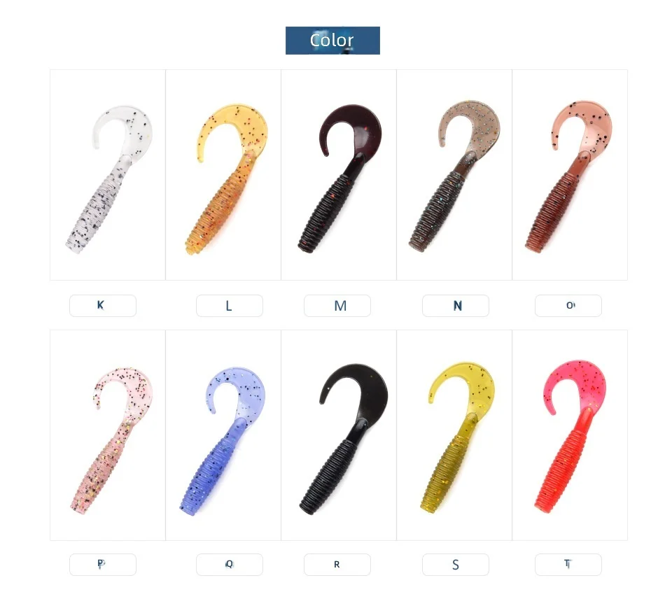CHEERY 5CM Curly Tail Soft Lure Worm Fishing Bait, for g ABS Pencil Lure - view 5