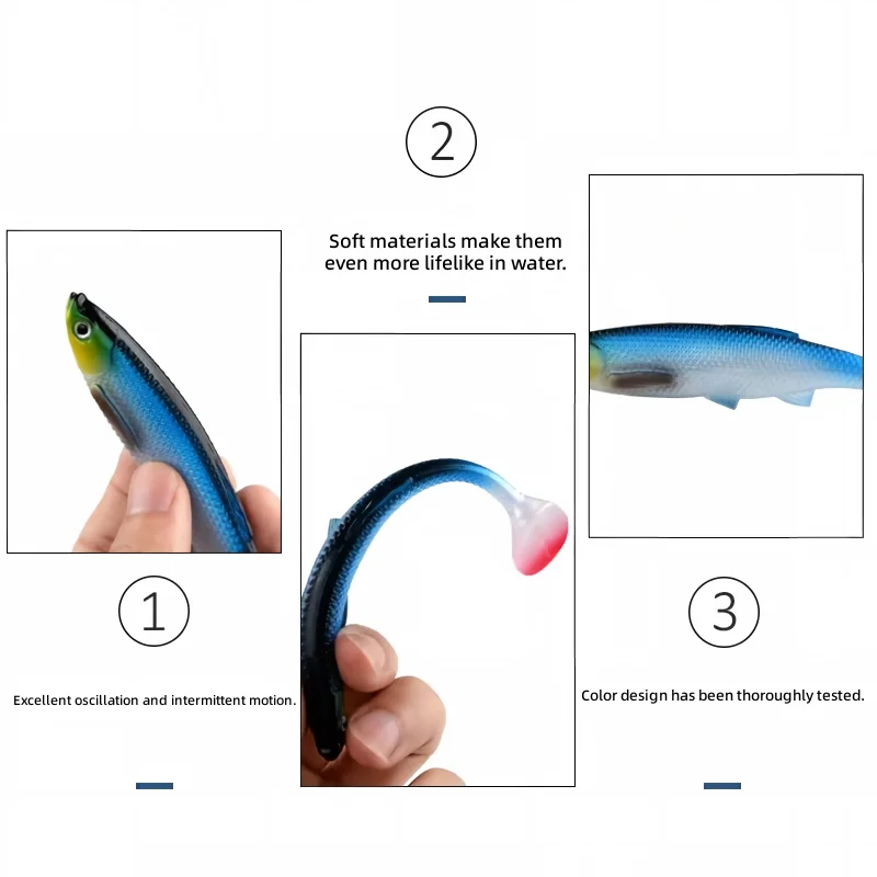 CHEERY Paddle Tail Soft Lure Fishing Bait 12CM for Bass 、 ABS Pencil Lure - view 9