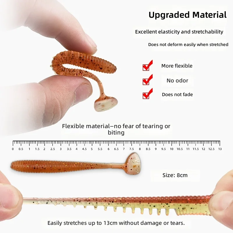 CHEERY 8/9/13CM Paddle Tail Soft Lure Fishing Bait, for ABS Pencil Lure - view 15