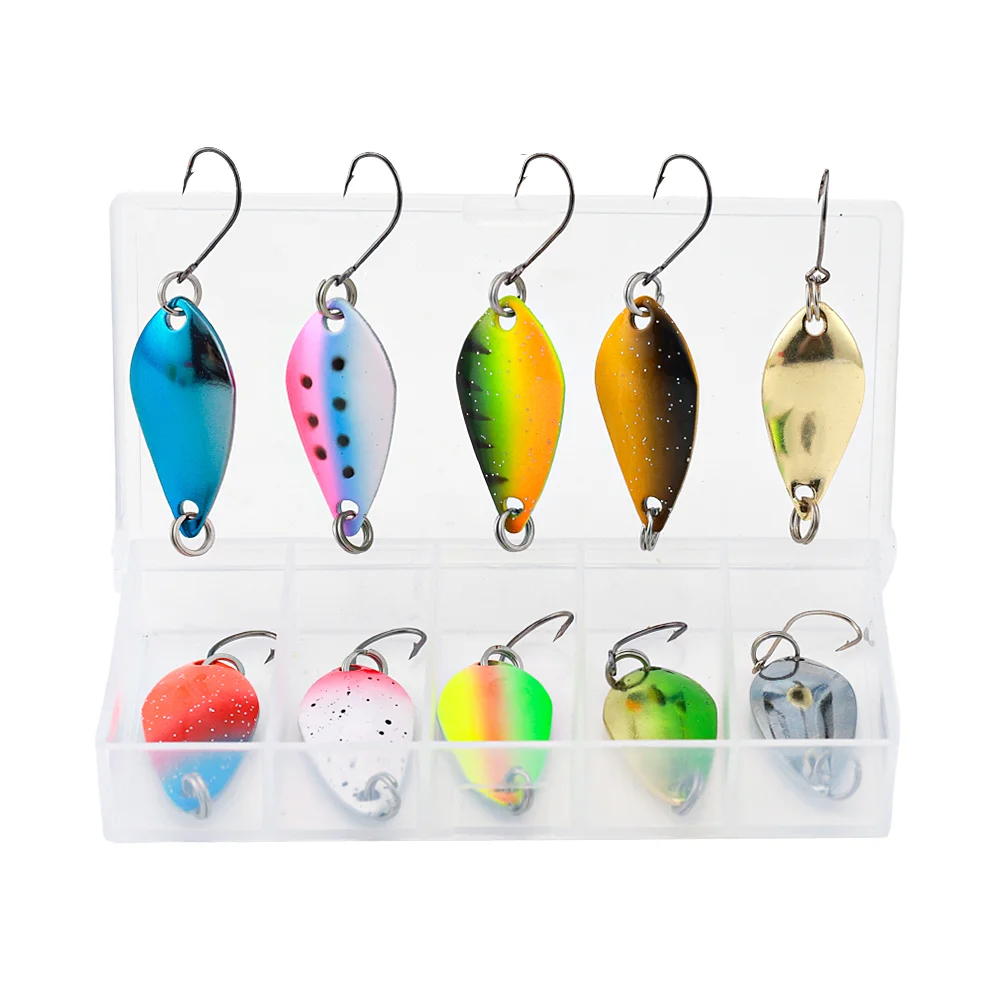 LUSHAZER 10pcs/lot Fishing Lure Spoon Set 5g Metal Hard Baits