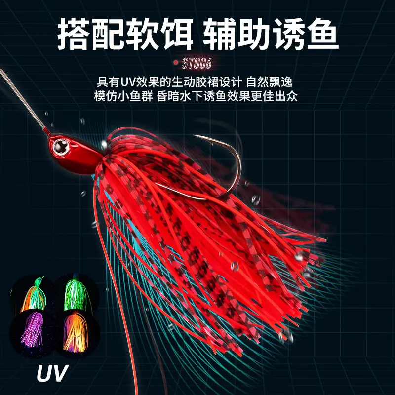 ST006 Fishing Lure UV Effect 5g 7g 10g Crushed Skirt Rubber Jig ABS Pencil Lure - view 3