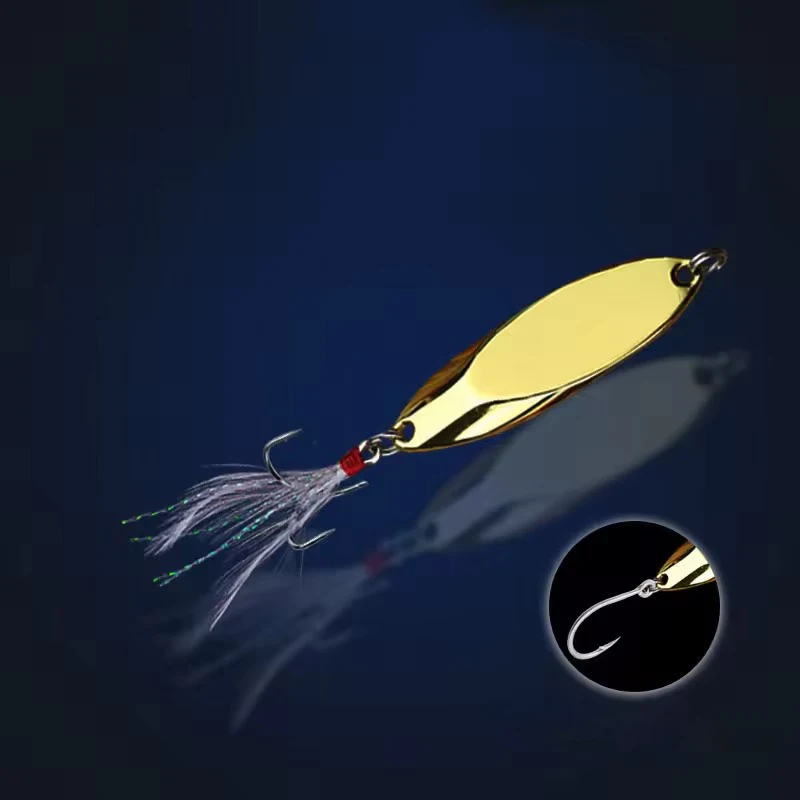 Metal Spinner Spoon Lures Trout Fishing Lure Hard Bait Sequins ABS Pencil Lure - view 3