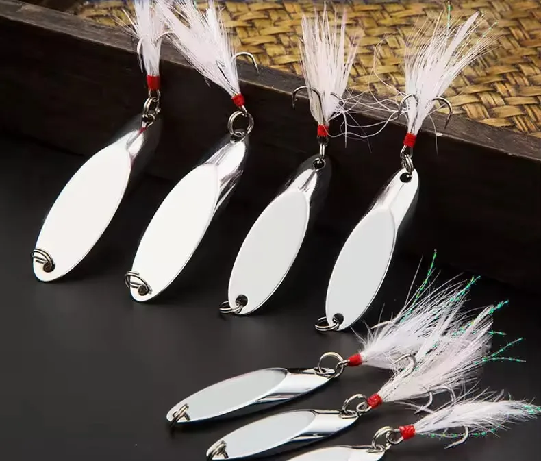 Metal Spinner Spoon Lures Trout Fishing Lure Hard Bait Sequins ABS Pencil Lure - view 5