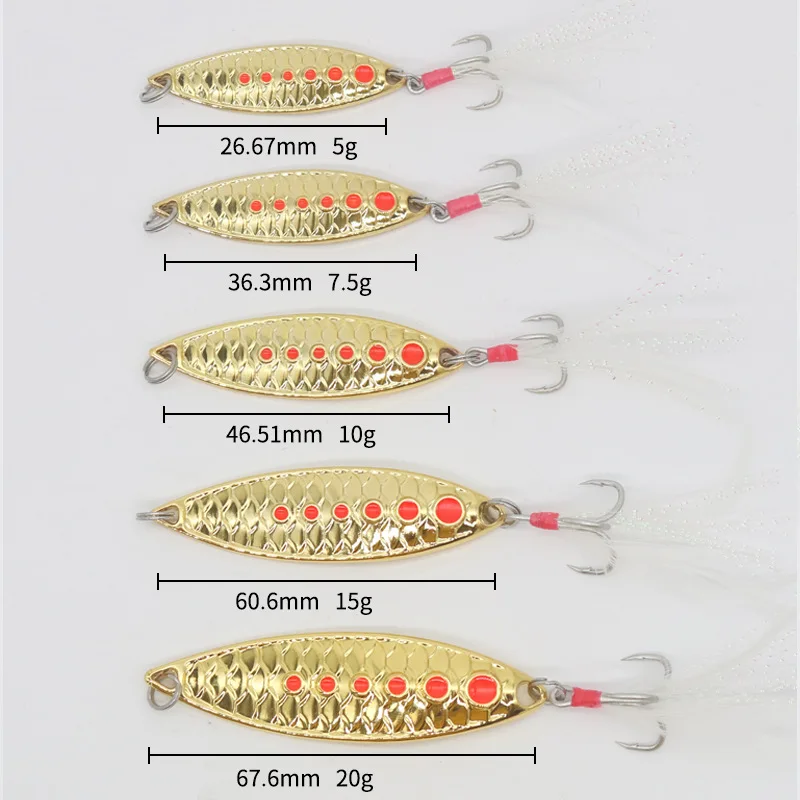 Fish Scale Leech Luya Sequin Far-cast Zinc Alloy Artificial Hard Spoon & Spinner