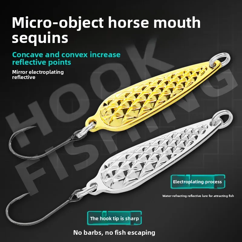 Micro Metal Spoon Lure, Ultralight Stream for Minnow, Bleak, ABS Pencil Lure - view 2