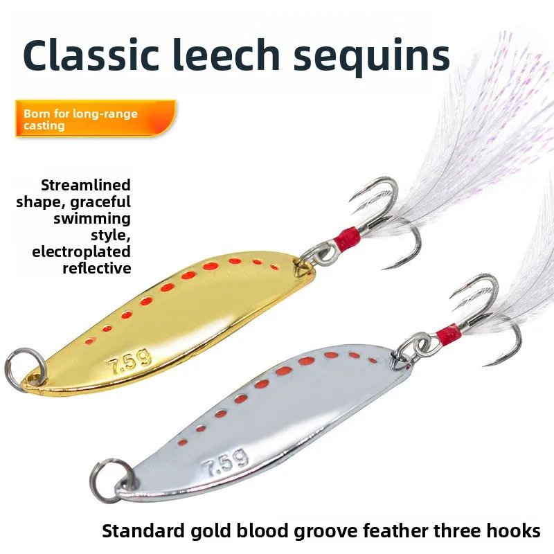 New Leech Sequins Long-Distance Lure Zinc Alloy Artificial Hard ABS Pencil Lure - view 3