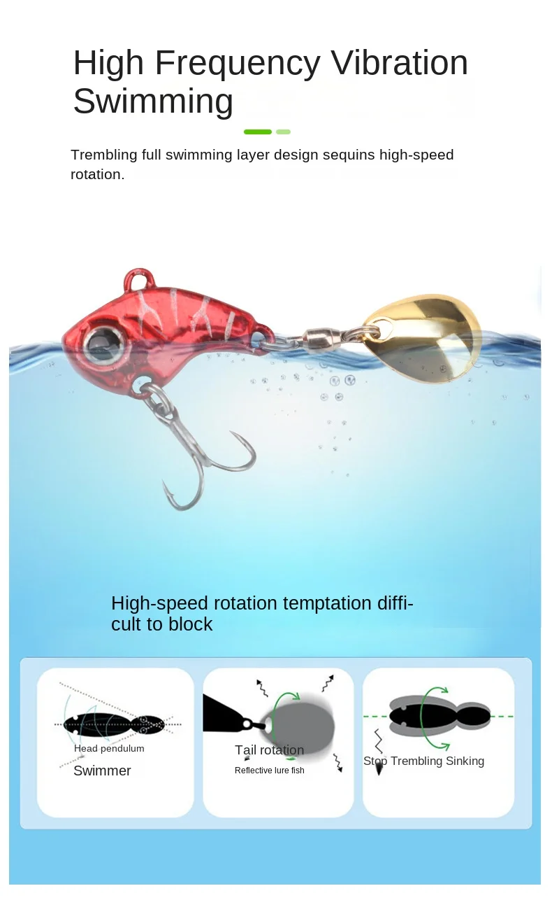 New Luya Bait Fast Spinning Small Whirlwind Vibration VIB Iron ABS Pencil Lure - view 8