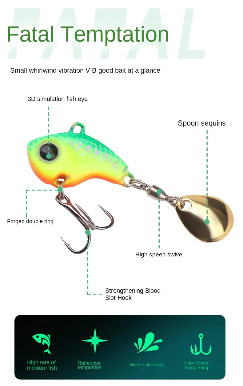 New Luya Bait Fast Spinning Small Whirlwind Vibration VIB Iron ABS Pencil Lure - view 11