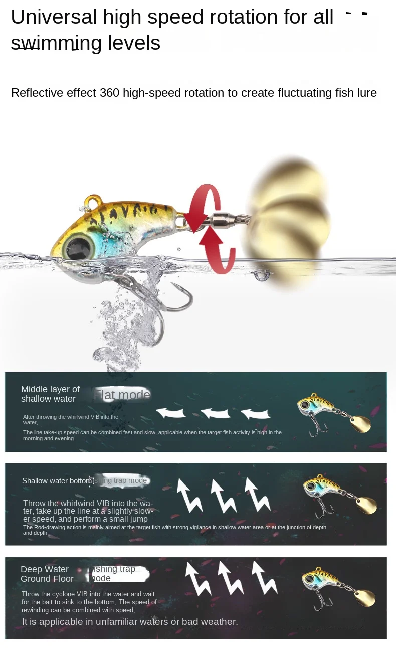 New Luya Bait Fast Spinning Small Whirlwind Vibration VIB Iron ABS Pencil Lure - view 13